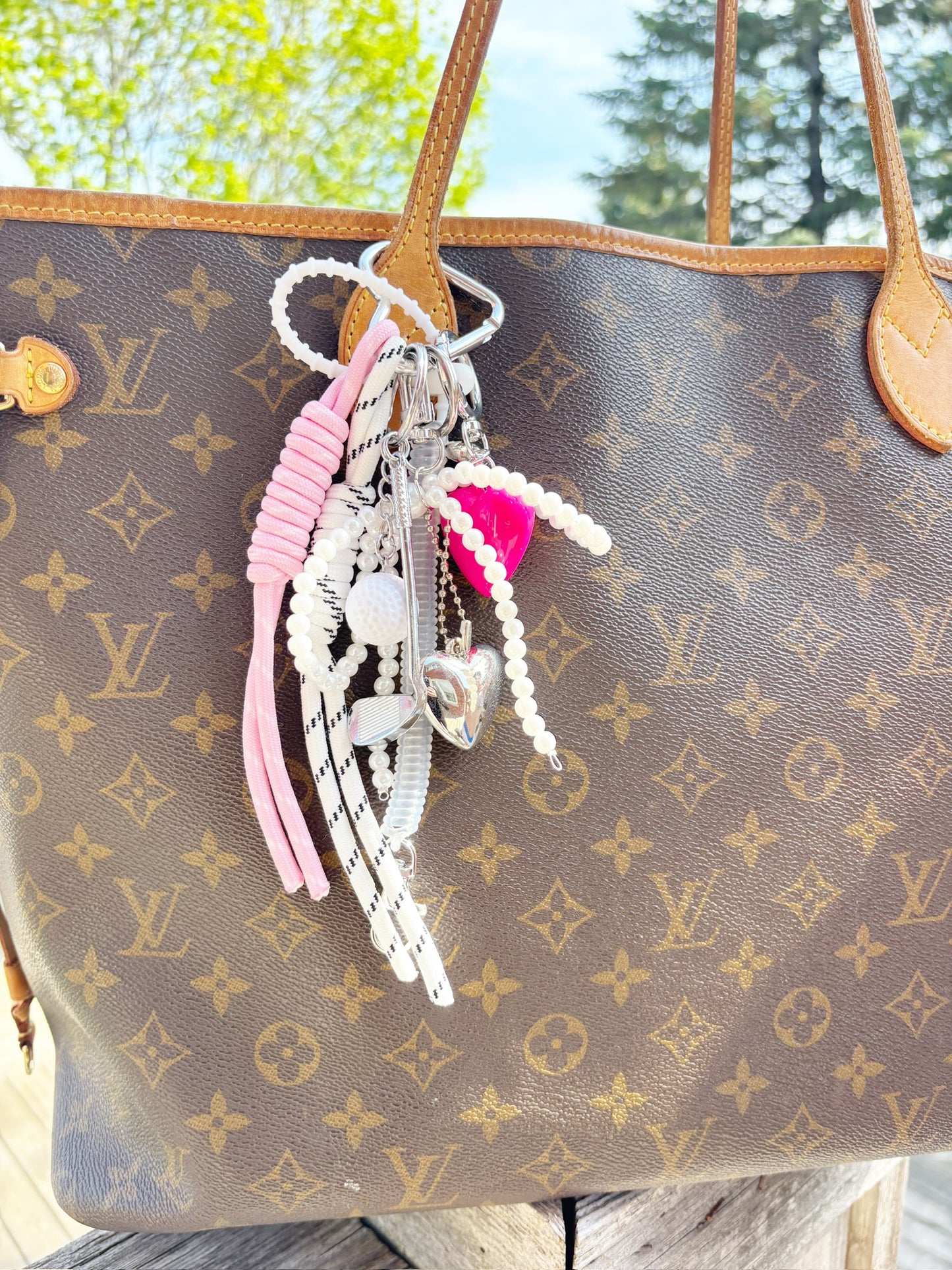 Golf and Bows Bag Charm