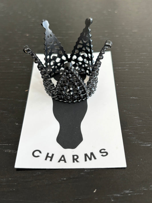 Large Black Bling Forelock Crown