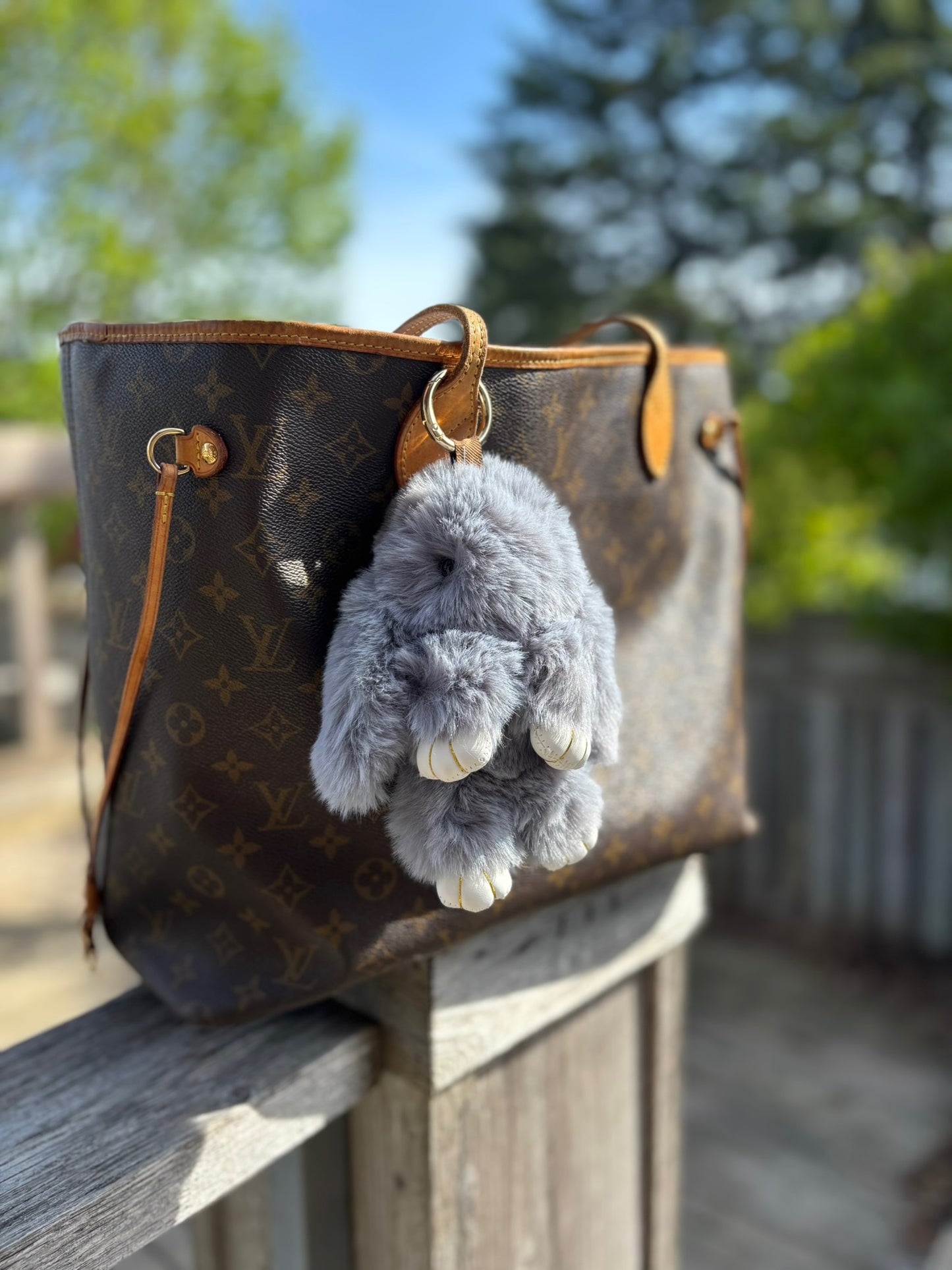 Big Fluffy Bunny Bag Charm