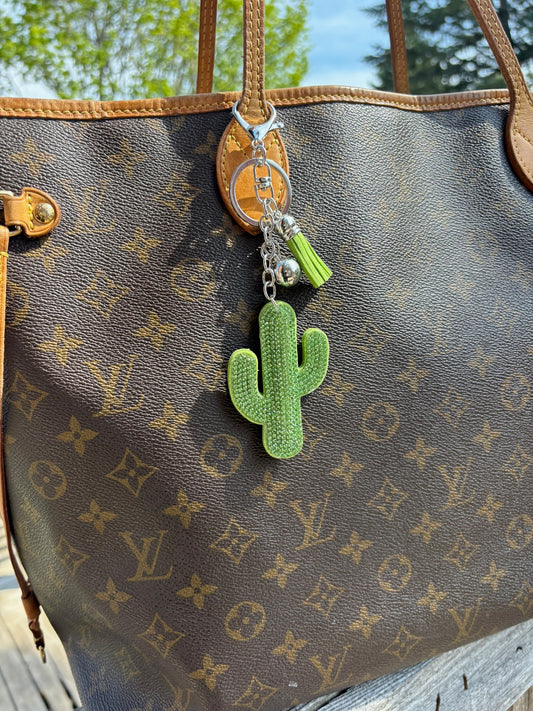 Bling Cactus Bag Charm