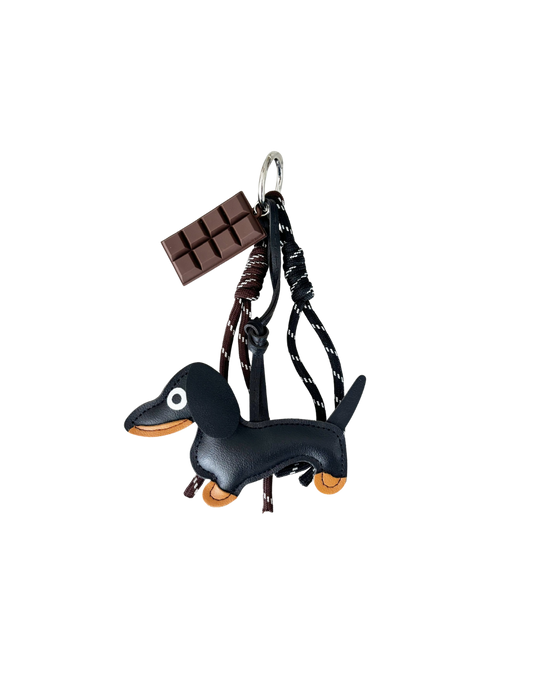 Weiner Dog and Chocolate Bag Charm (Black or Brown)