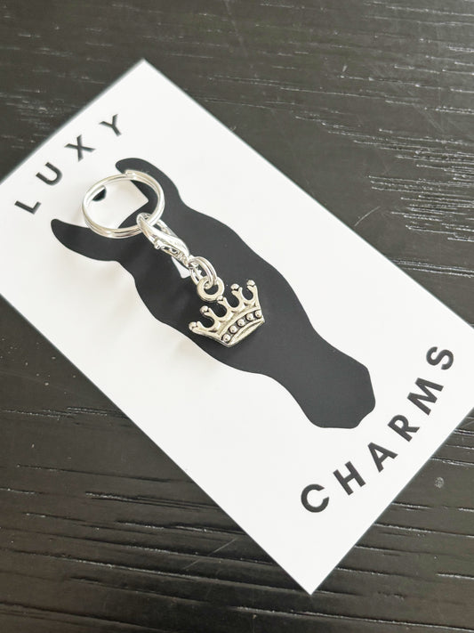 Silver crown bridle charm