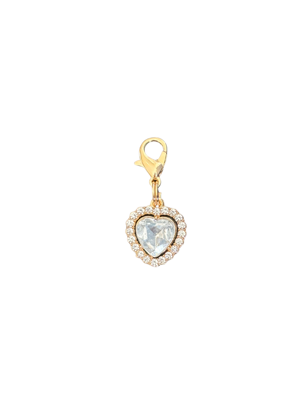 Heart Gemstones with Crystal Trim (Gold Clip)