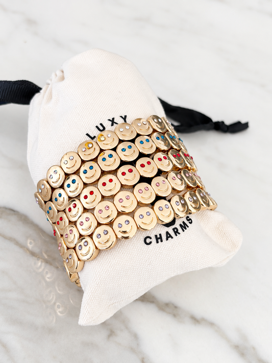 Happy Face Bracelet in Gold