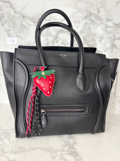 Red Strawberry Fields bag charm