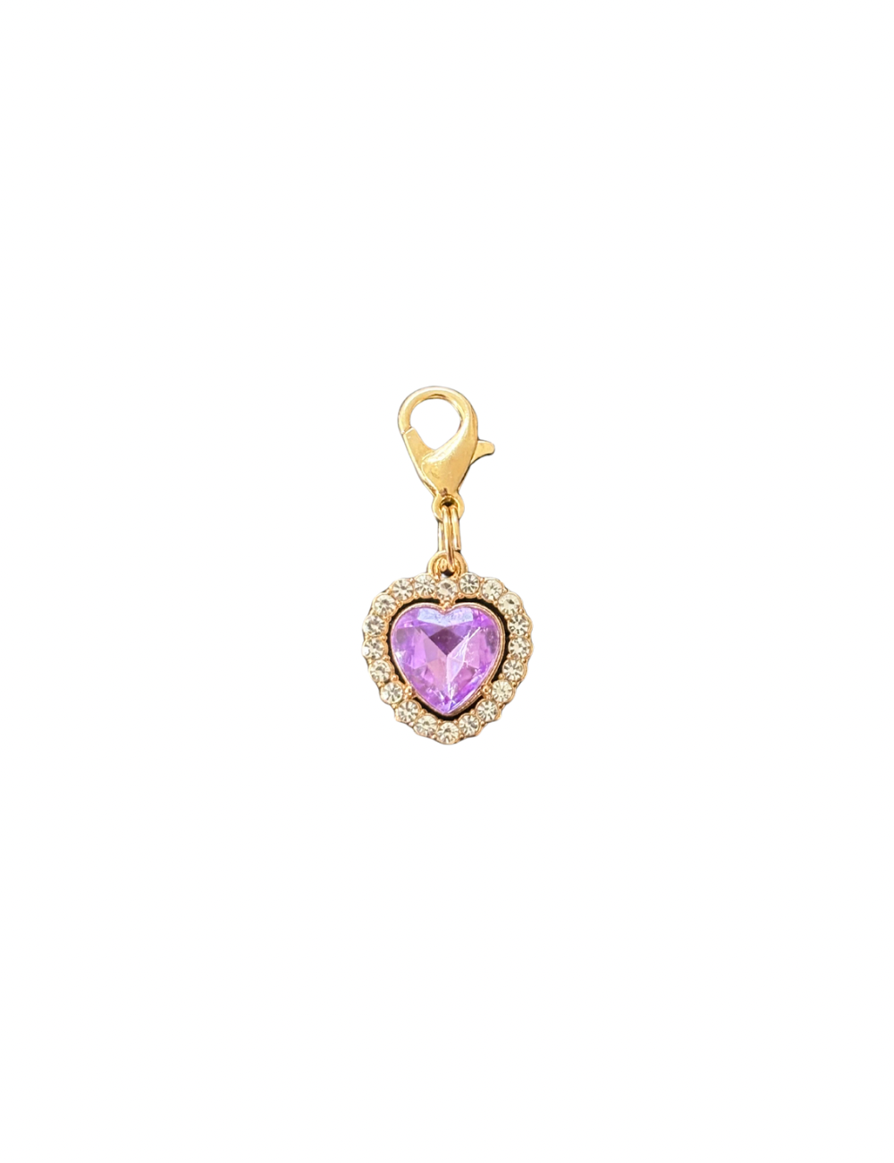 Heart Gemstones with Crystal Trim (Gold Clip)