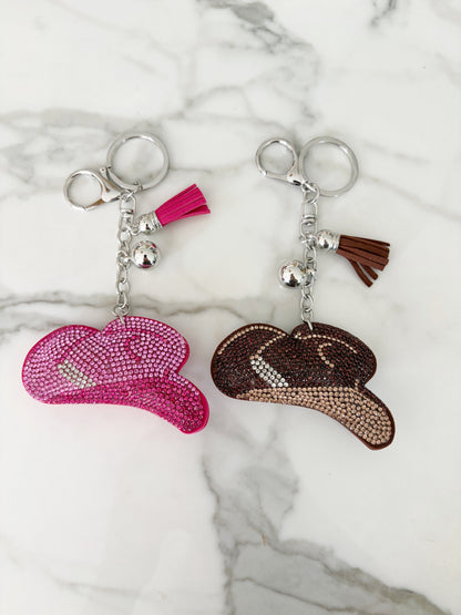Rhinestone Rodeo Hat Keychain