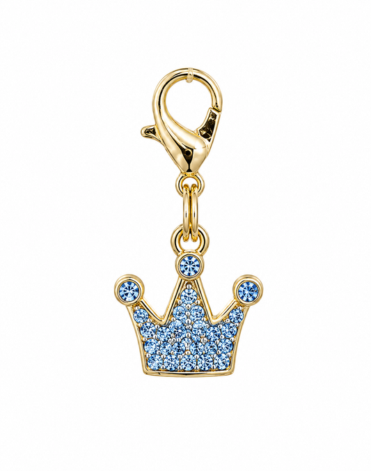 Gold and Blue Rhinestone Crown