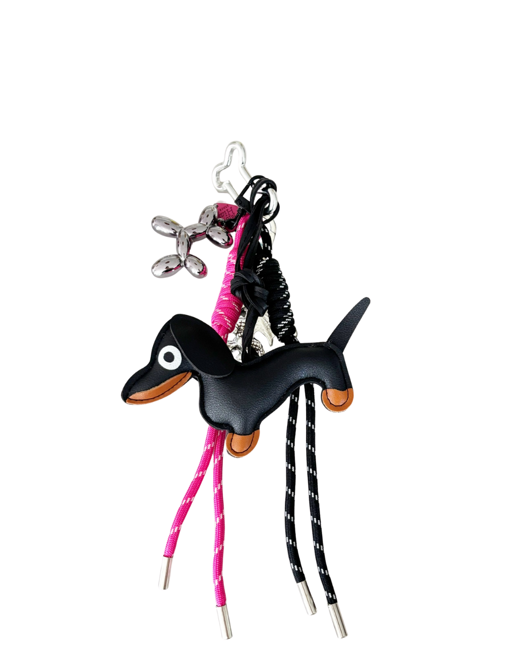 Weiner Dog and Balloon Dog Bag Charm in Pink