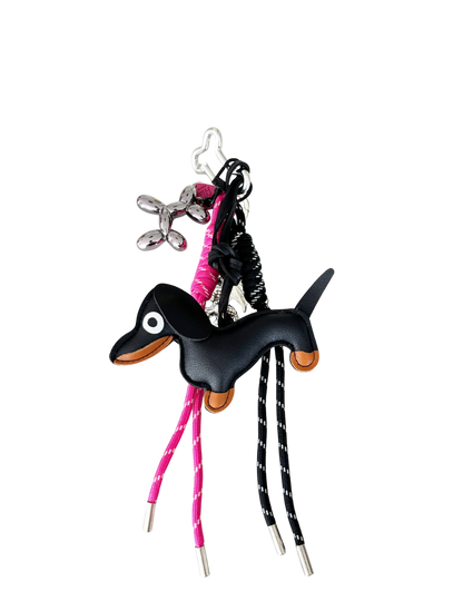 Weiner Dog and Balloon Dog Bag Charm in Pink