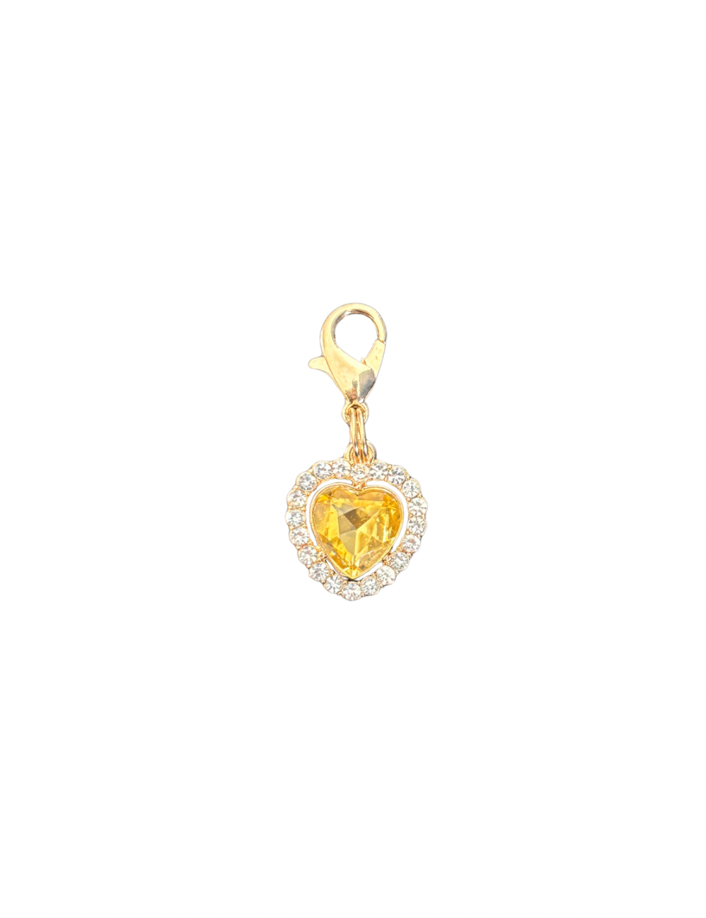 Heart Gemstones with Crystal Trim (Gold Clip)