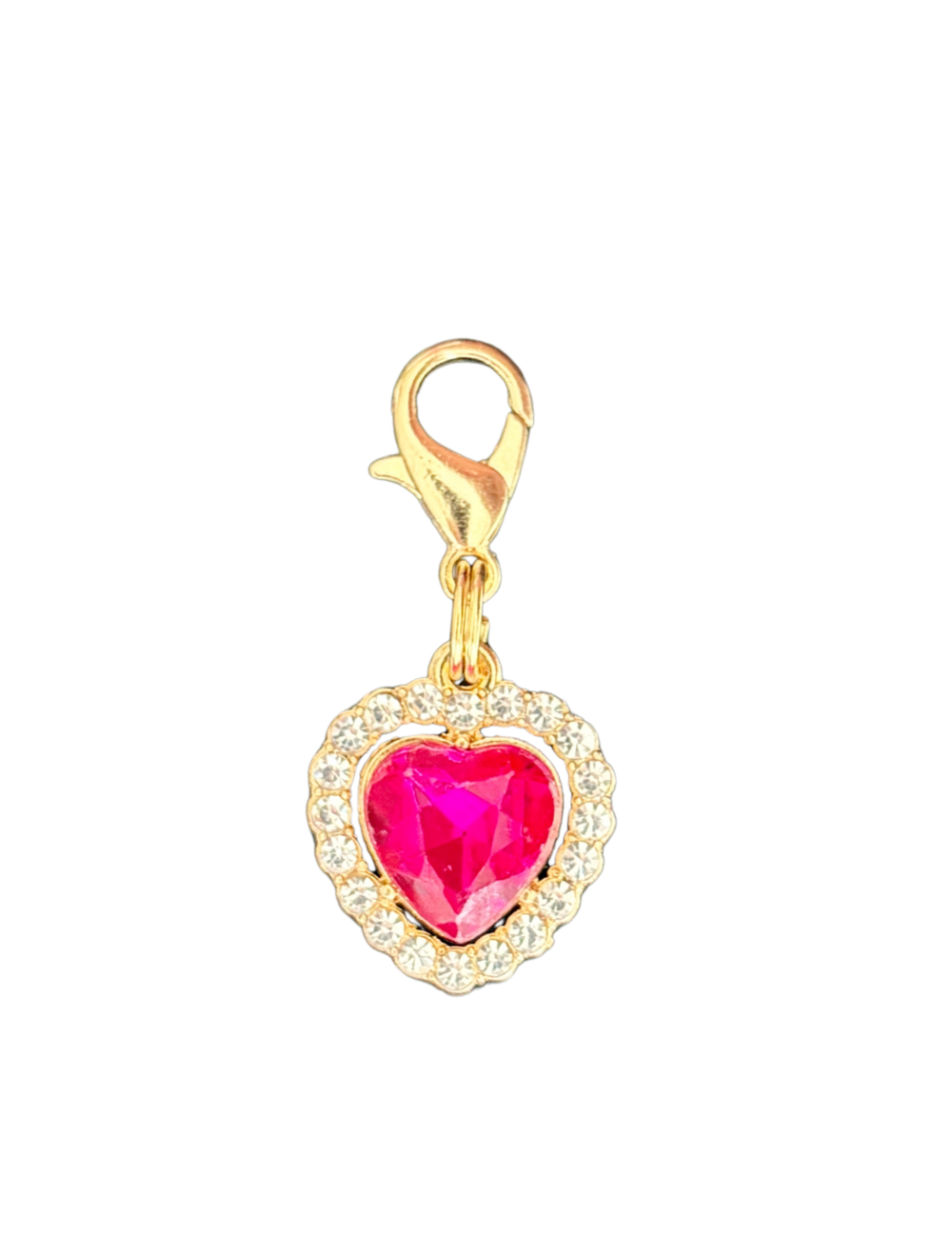 Heart Gemstones with Crystal Trim (Gold Clip)