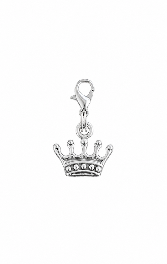 Silver crown bridle charm