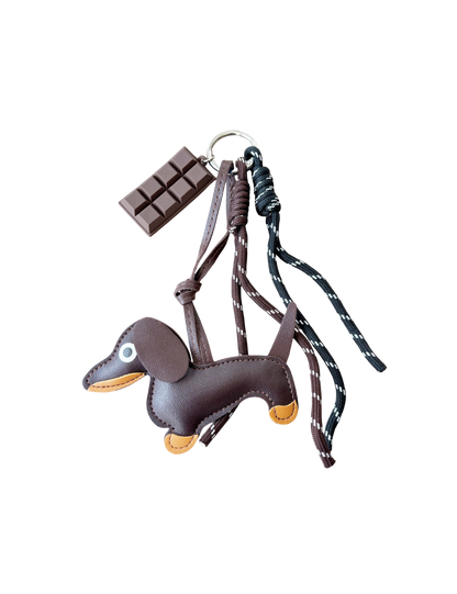 Weiner Dog and Chocolate Bag Charm (Black or Brown)