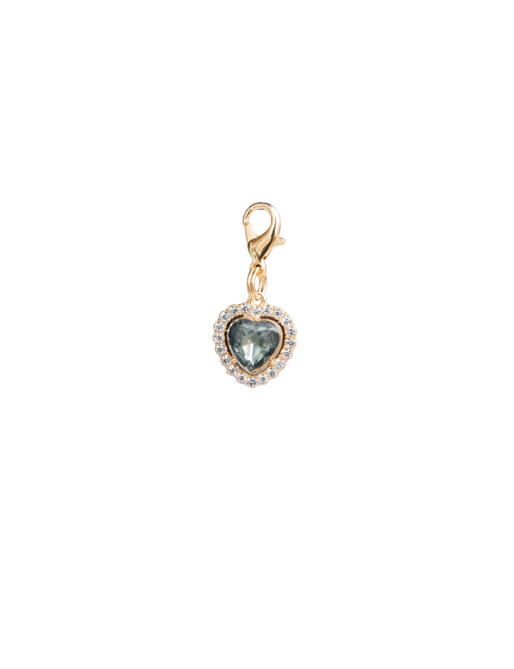 Heart Gemstones with Crystal Trim (Gold Clip)