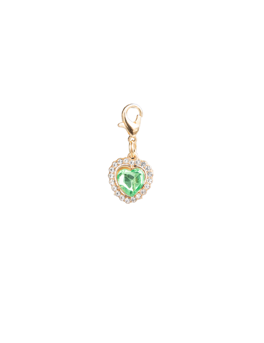 Heart Gemstones with Crystal Trim (Gold Clip)