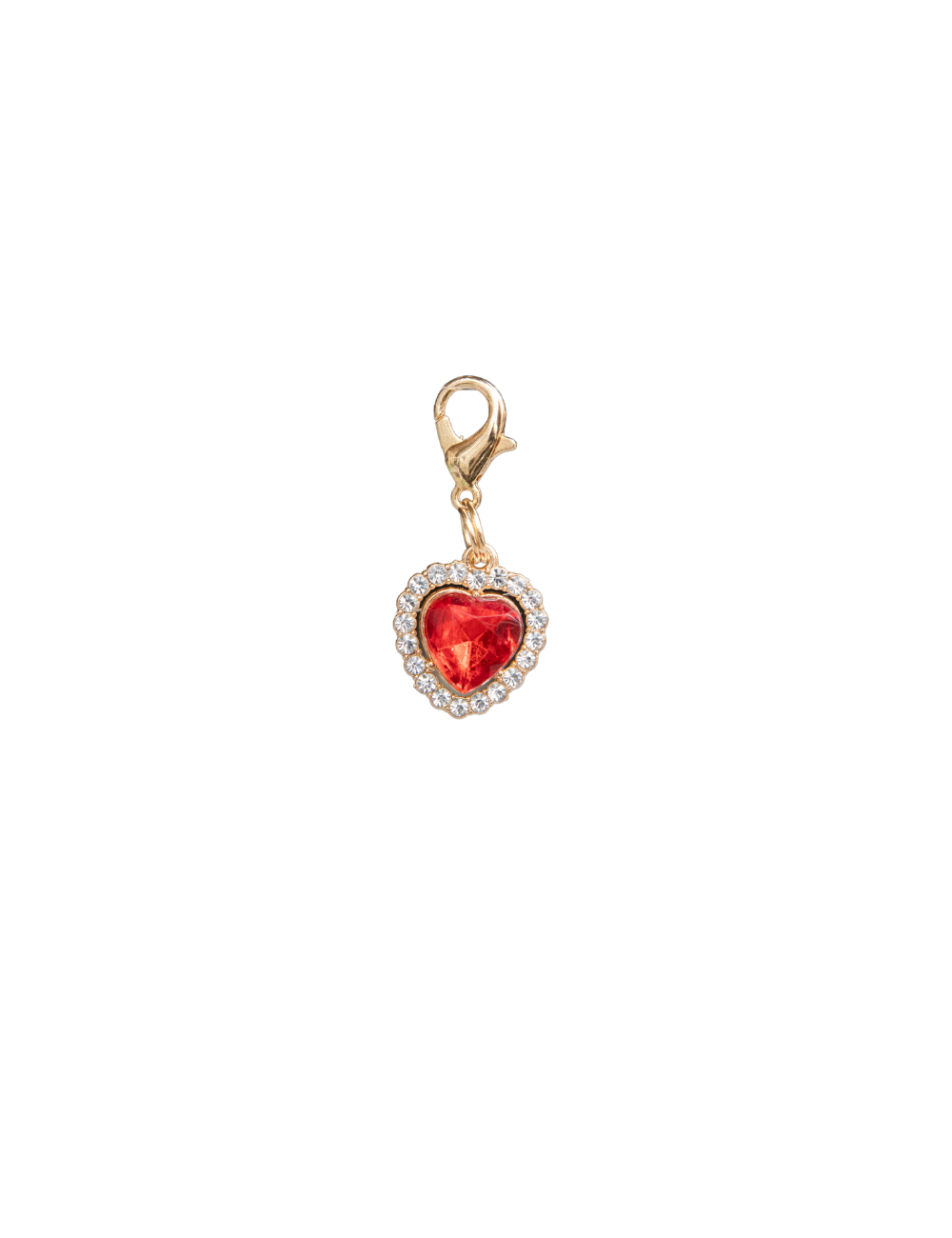 Heart Gemstones with Crystal Trim (Gold Clip)