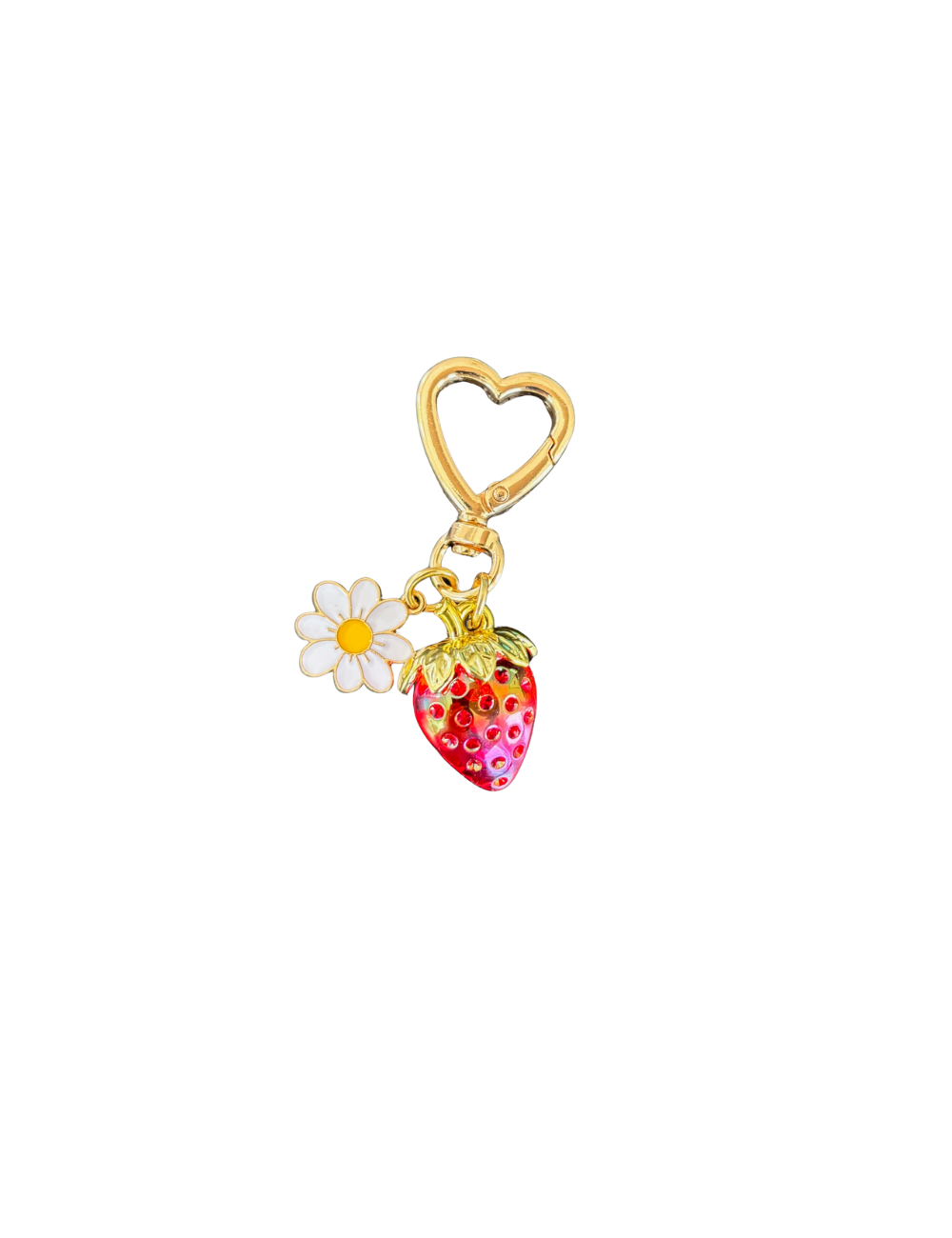 Strawberry and Daisy Bag Charm